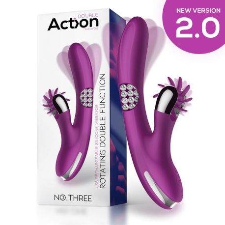 Vibrador 360 e Estimulador Rotativo Clitóris Recarregável Intoyou Action No. Three