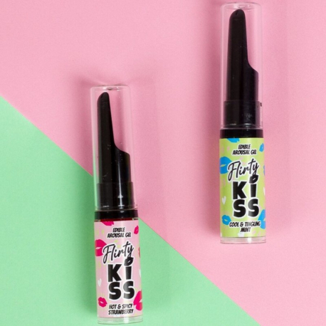 Flirty Kiss Pack Gel Estimulante Sexo Oral Morango e Menta Comest&iacute;vel | 2 x 8 GR