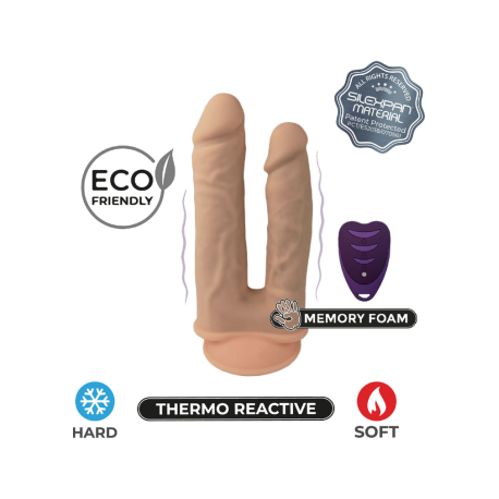 Vibrador Duplo Com Comando Remoto Real&iacute;stico SILEXD MODEL 1 8&rdquo; e 7" Recarreg&aacute;vel USB